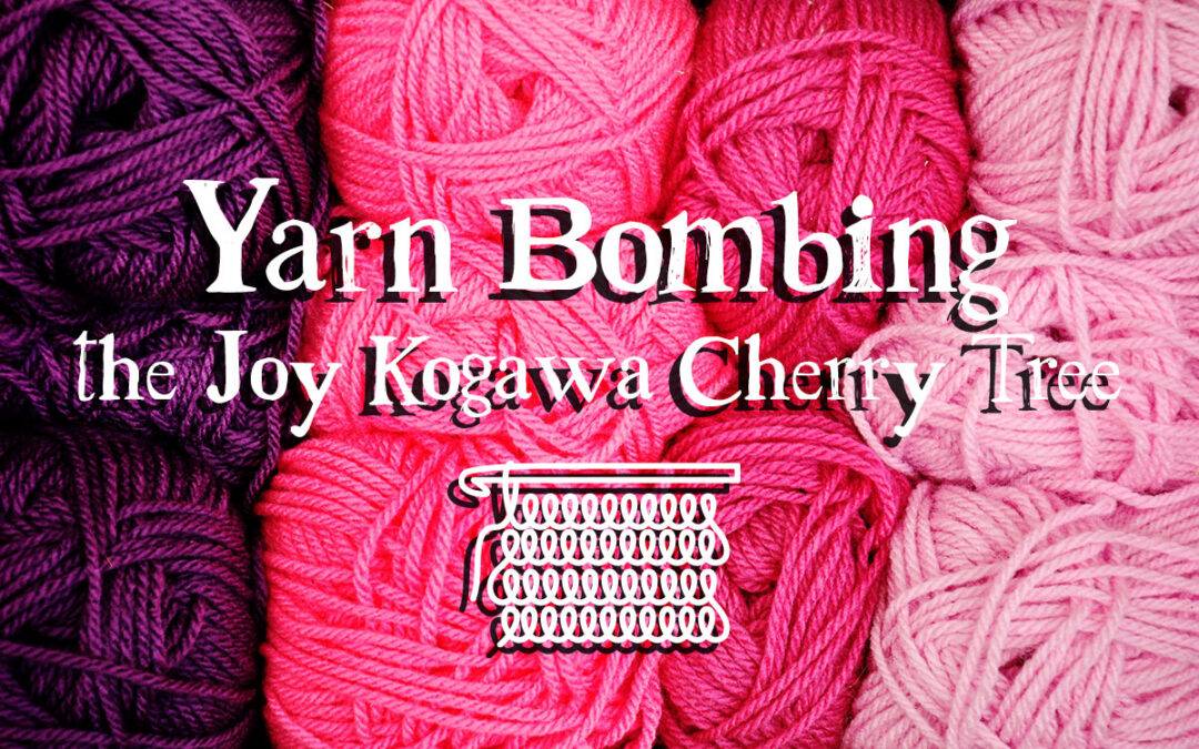 Yarn Bombing the Joy Kogawa Cherry Tree