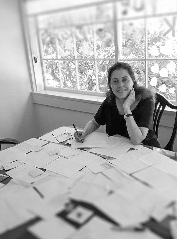 Author Maria Saba during her residency at Historic Kogawa House