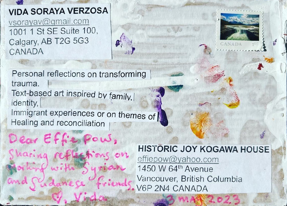 Transforming Trauma mail art submission by Vida Soraya Verzosa